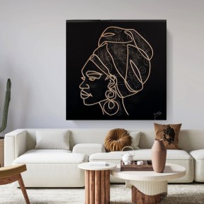Cuadro mujer africana con turbante