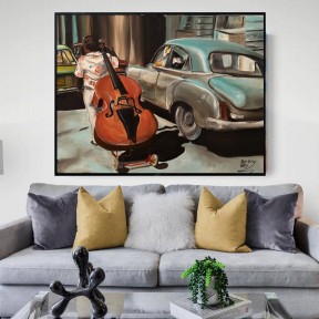 Cuadro de musico en Havana cuba